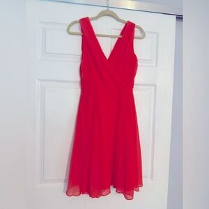 Elegant Orange/Coral Sleeveless Dress